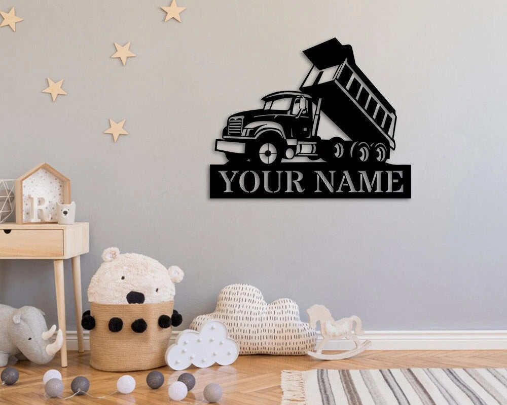 Personalized Dump Truck Metal Art, Dump Truck Metal Wall Decor, Truck Metal Wall Decor, Truck Metal Sign, Truck Wall Decor Laser Cut Metal Signs Custom Gift Ideas
