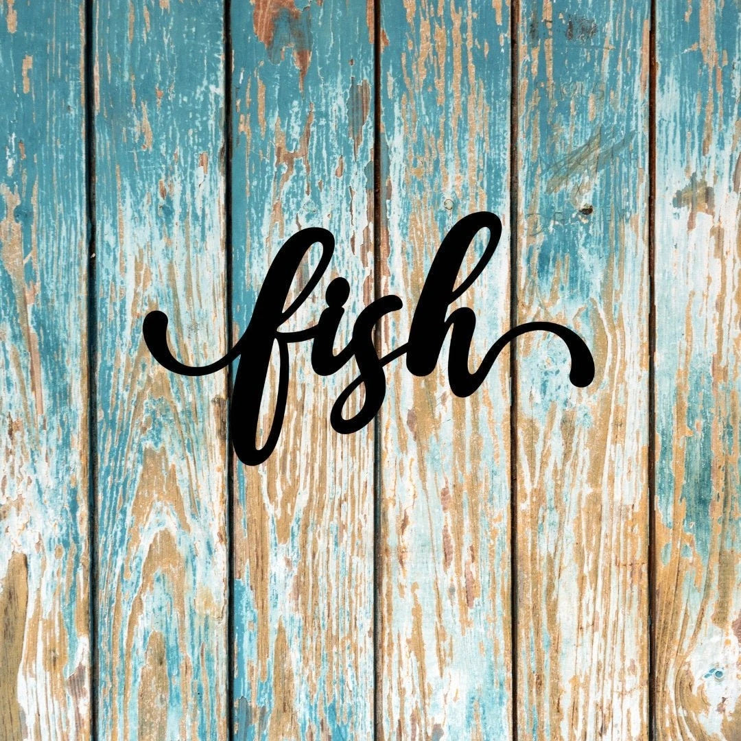 Fish Sign Cut Metal Sign Wall Decor Metal Sign Metal Art