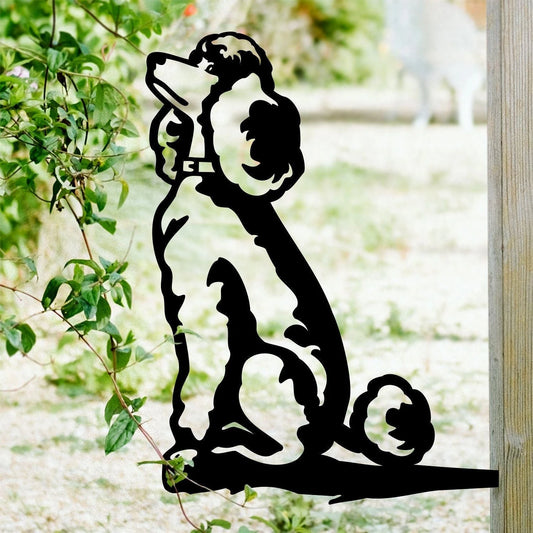 Poodle Puppy Love Metal Art Garden Signs Cut Metal Sign Metal House Sign - 8 inches - metal sign