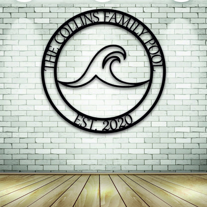 Personalized Family Pool Metal Sign, Custom Metal Pool Sign, Home Pool Sign, Metal Wall Decor, Metal Wall Art, Metal Sign Laser Cut Metal Signs Custom Gift Ideas-2