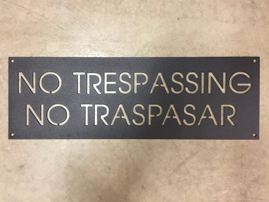 Metal No Trespassing No Trespar Sign Metal House Sign - 8 inches - metal sign