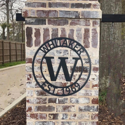 Block Letter Name Metal Sign Personalized Housewarming Gift Door Hanger Wedding Gift Metal Monogram Sign Custom Metal Sign