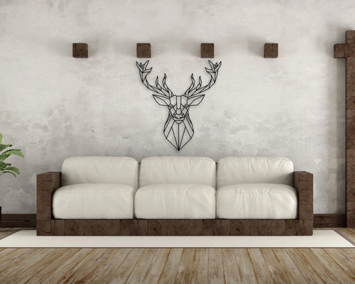 Geometric Deer Headdeer Metal Animal Wall Decor Animal Mask Fireplace Decor Metal Wall Decor Unique Gift
