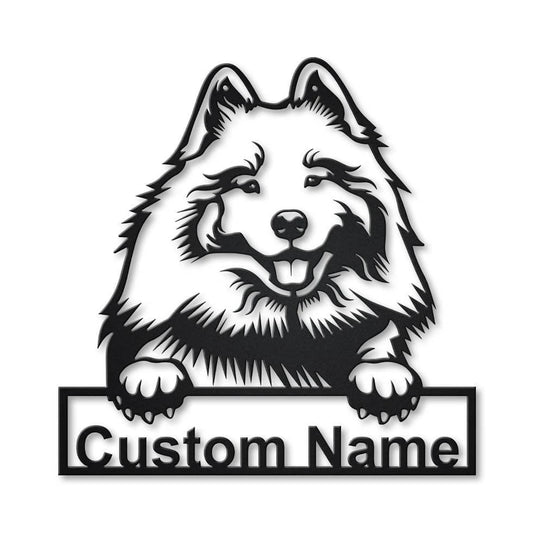 Personalized Keeshond Dog Metal Sign Art, Custom Keeshond Dog Metal Sign, Birthday Gift, Animal Funny, Father's Day Gift, Laser Cut Metal Signs Custom Gift Ideas