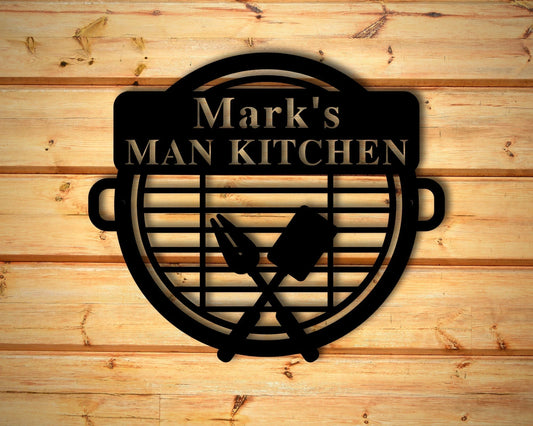 Personalized Metal Bbq Sign Personalized Grill Sign Personalized Bbq Sign Bbq Grill Sign Bbq Party Decor Out Door Kitchen Metal Signs - 8 inches - metal sign