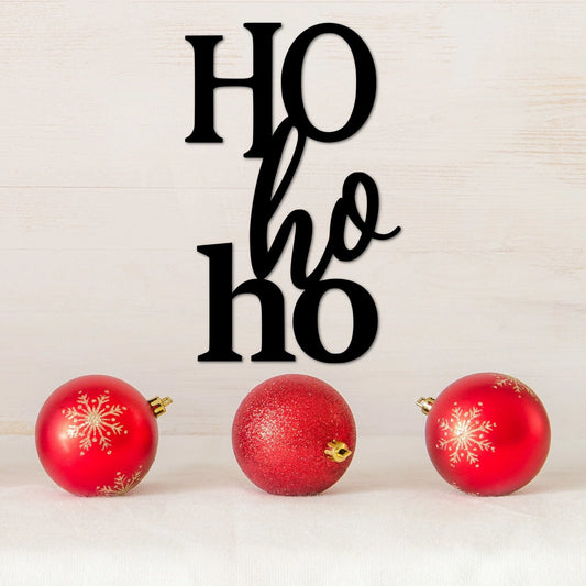 Ho Ho Ho Metal Sign Christmas Decor Metal Rustic Holiday Decor Christmas Sign Metal Door Hanger Santa Sign Winter Decor - 8 inches - metal sign