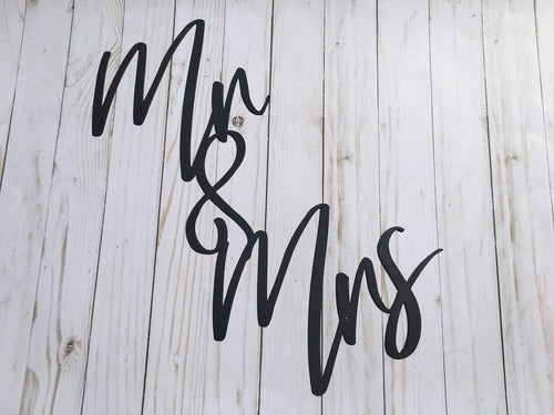 Mr. And Mrs. Welded Metal Sign Housewarming Gift Metal Words Wedding Sign