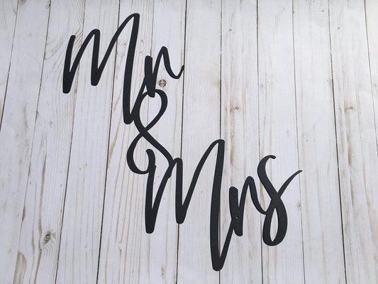 Mr. And Mrs. Welded Metal Sign Housewarming Gift Metal Words Wedding Sign - 8 inches - metal sign