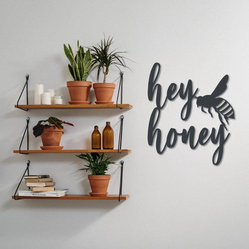 Hey Honey Metal Art Honeybee Laser Cut Honeybee Metal Sign Honeybee Wall Art