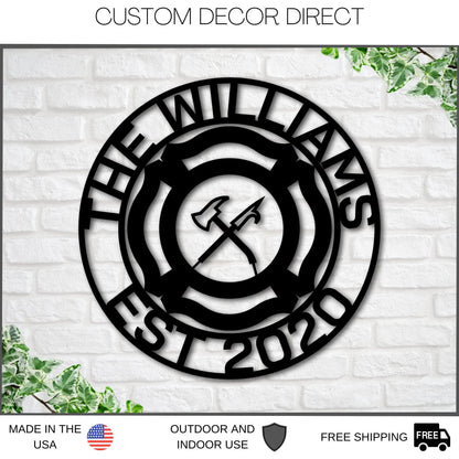 Custom Firefighter Metal Sign, Personalized Maltese Cross Sign, Fireman Gift, Fire Station Sign, Firefighter Name Sign, Firefighter Gift Laser Cut Metal Signs Custom Gift Ideas