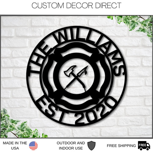 Custom Firefighter Metal Sign, Personalized Maltese Cross Sign, Fireman Gift, Fire Station Sign, Firefighter Name Sign, Firefighter Gift Laser Cut Metal Signs Custom Gift Ideas