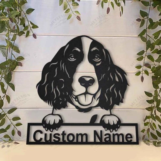 English Springer Spaniel Personalized Metal Wall Decor, Cut Metal Sign, Metal Wall Art, Metal House Sign - metal sign