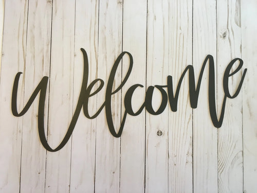 Welcome Metal Sign Metal Words Cut Metal Sign Wall Metal Art