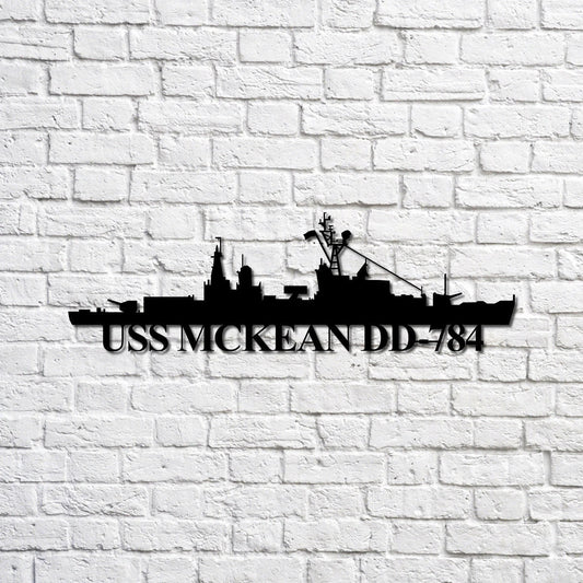 Uss Mckean Dd784 Navy Ship Metal Sign, Memory Wall Metal Sign Gift For Navy Veteran, Navy Ships - metal sign