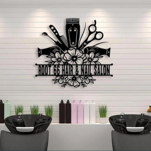 Hair And Nail Salon Personalized Metal Wall Art Cut Metal Sign Laser Cut Metal Signs Custom Gift Ideas