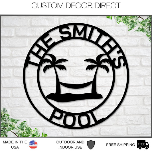 Custom Pool Sign, Pool Sign, Welcome Pool Sign, Metal Pool Sign, Pool Decor, Family Pool Sign, Metal - metal sign