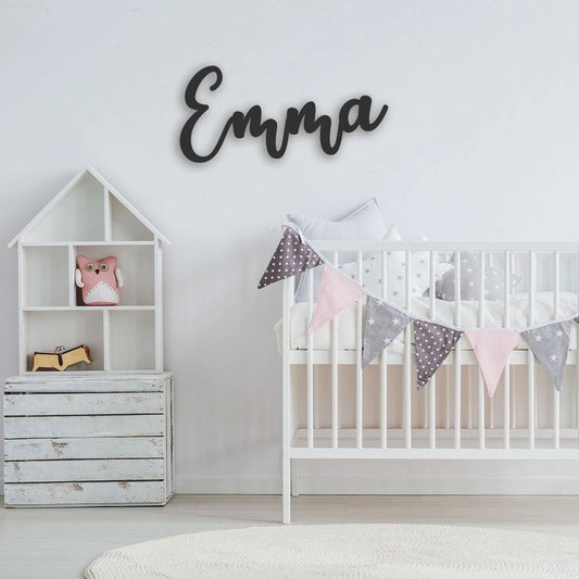 Custom Nursery Sign Name, Custom Name Sign, Personalized Baby Name Sign, Nursery Decor, Cursive Name - metal sign