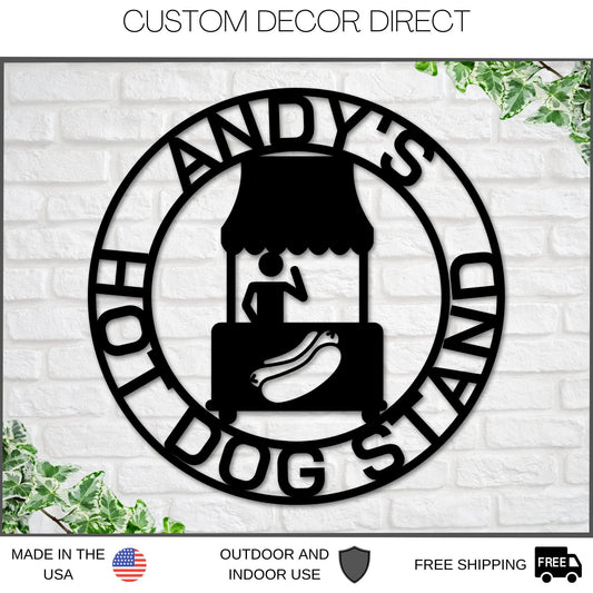 Hot Dog Stand Sign, Hot Dog Shop Sign, Personalized Hot Dog Stand Sign, Hot Dog Stand Decor, Custom Hot - metal sign