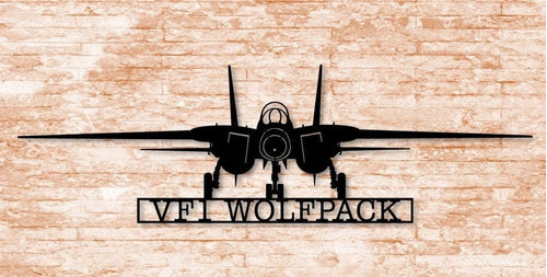 F14 Vf1 Wolfpack Naval Fighting Aircraft Metal Sign Cut Metal Sign Wall Decor