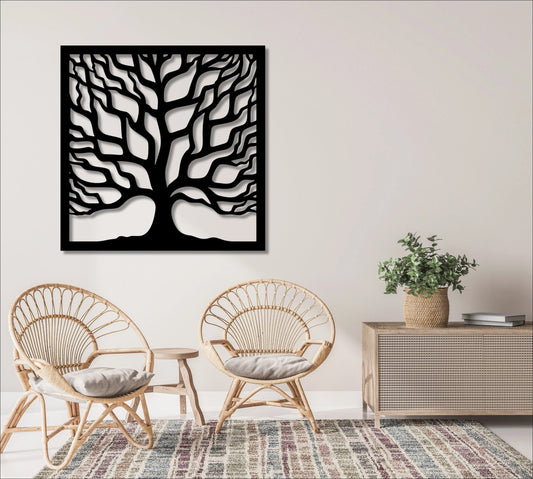 Metal Decorative Panel Fence Privacy Screen Steel Panel Tree Outdoor Or Indoor Dp19 - 8 inches - metal sign