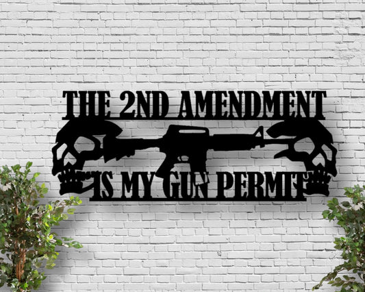 Second Amendment Metal Sign Right To Bear Arms Sign Gun Permit Sign Fathers Day Gift Metal Sign Housewarming