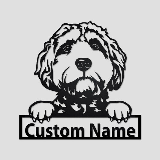 Personalized Custom Goldendoodle Metal Sign for Dog Lover Custom Name - 8 inches - metal sign