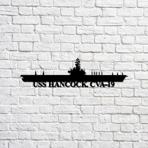 USS Hancock CVA19 Navy Ship Metal Sign, Memory Wall Metal Sign Gift for Navy Veteran Laser Cut Metal Signs Custom Gift Ideas