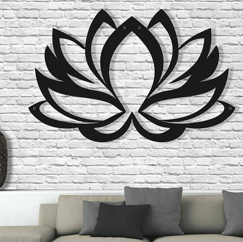 Lotus Flower 3D Wall Silhouette Metal Wall Decor Home Office Decoration Bedroom Living Room Decor Sculpture
