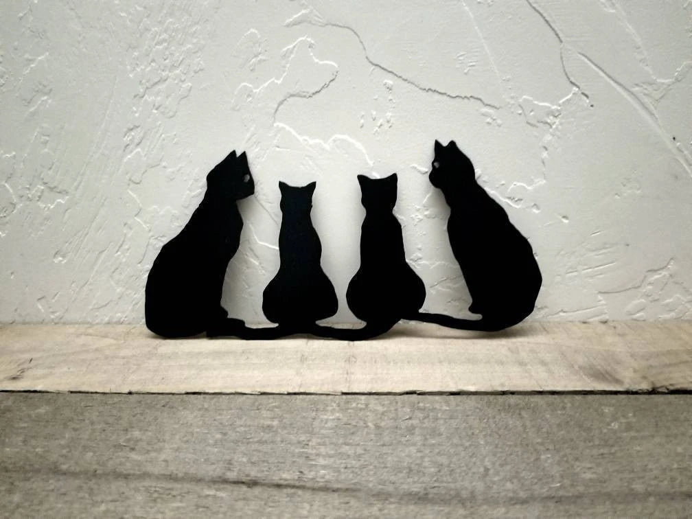 Cat Cat Decor Group Of 3 Cats Animal Decor Cat Gifts Animal Wall Decor Cat Lover Gift Idea Halloween Decoration