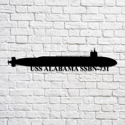 Uss Alabama Ssbn731 Navy Ship Metal Art, Custom Us Navy Ship Cut Metal Sign, Gift For Navy Veteran, Navy - metal sign