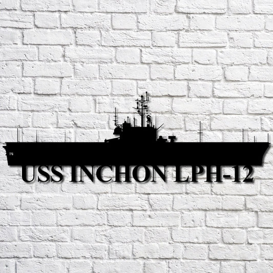 Uss Inchon Lph12 Navy Ship Metal Art, Custom Us Navy Ship Cut Metal Sign, Gift For Navy Veteran, Navy - metal sign