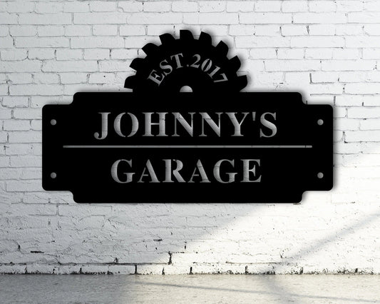 Personalized Garage Sign, Custom Shop Sign, Personalized Gift For Dad, Personalized Metal Shop Sign - metal sign
