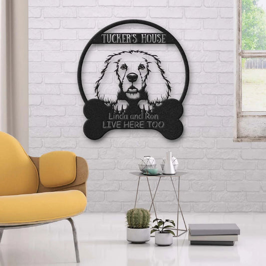 Coker Spaniel Dog Lovers Funny Personalized Metal House Sign Laser Cut Metal Signs Custom Gift Ideas - 8 inches - metal sign