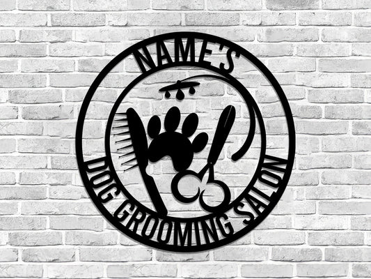 Pet Grooming Salon Metal Sign, Pet Groomer Gift, Dog Grooming Sign, Grooming Business Sign, Dog Grooming - wedding detail