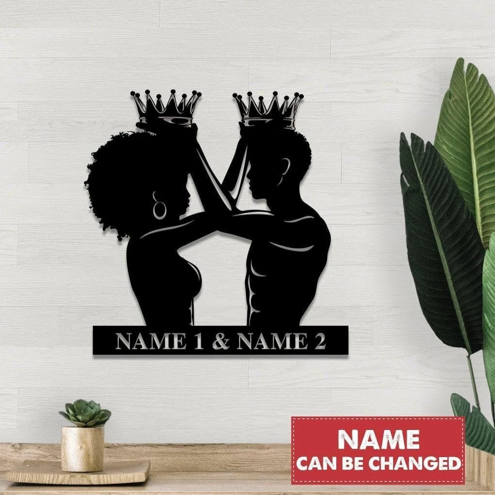 Black King & Queen Metal Sign Black Couple Sign King And Queen Black Love Wedding Anniversary Gift For Her Gift For Him