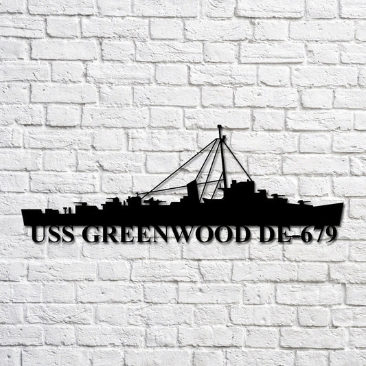 Uss Greenwood De679 Navy Ship Metal Art, Custom Us Navy Ship Cut Metal Sign, Gift For Navy Veteran, Navy - metal sign