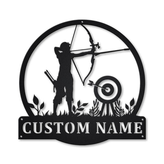 Personalized Archery Sport Monogram Metal Sign Art, Custom Archery Sport Metal Sign, Hobbie Gifts, Sport - metal sign