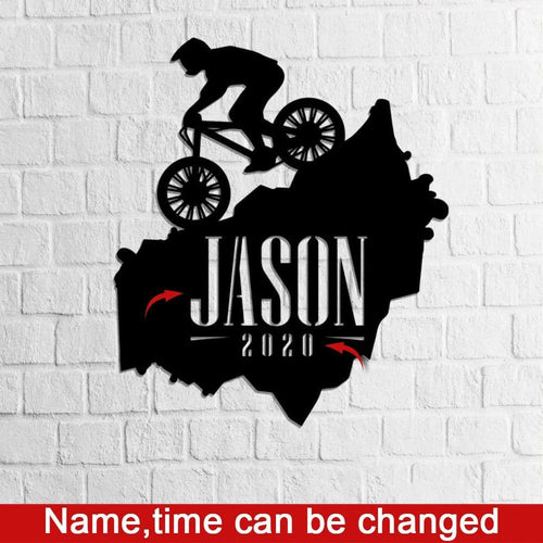 Personalized Bicycle Mountain Metal Wall Art, Bicycle Lover Metal Signs, House Decor, , Wall Hanger, Love Mountain Biking, Laser Cut Metal Signs Custom Gift Ideas