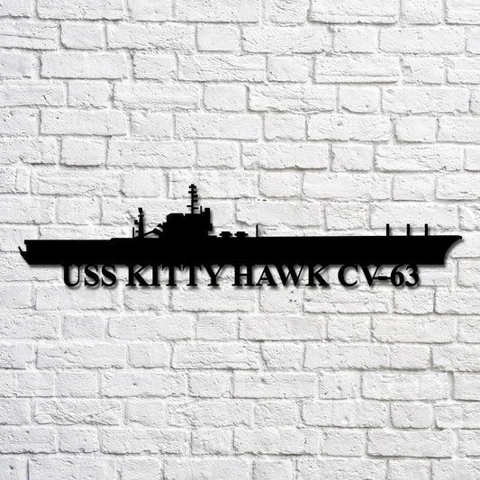 Uss Kitty Hawk Cv63 V2 Navy Ship Metal Art, Custom Us Navy Ship Cut Metal Sign, Gift For Navy Veteran - metal sign