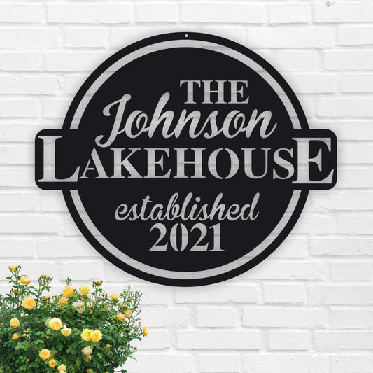 Personalized Family Lake House With Established Date Metal Sign,lake House Sign, Lake House Sign, Metal - metal sign