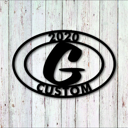 Personalized Family Name Metal Sign, Custom Metal Sign, Initial Metal Monogram, Custom Housewarming Gift, Wedding Monogram, Anniversary Laser Cut Metal Signs Custom Gift Ideas