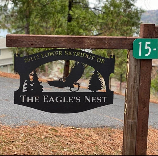 Metal Sign Eagle Evergreens Eagle Evergreen Sign Metal House Sign - 8 inches - metal sign