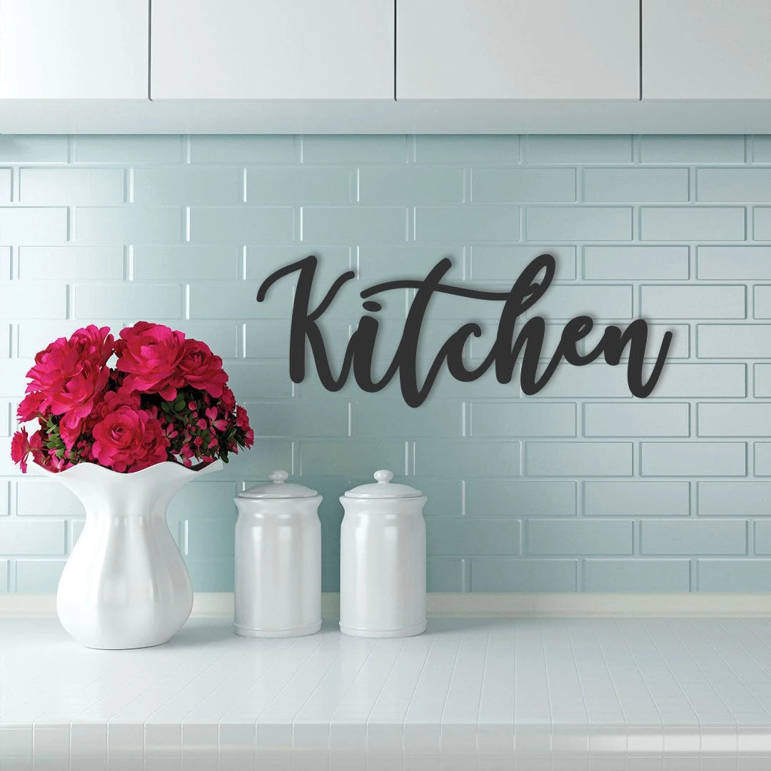 Kitchen Decor, Custom Kitchen Sign, Metal Kitchen Word, Farmhouse Decor, Housewarming Gift, Kitchen Wall Art, Realtor Closing Gift Laser Cut Metal Signs Custom Gift Ideas