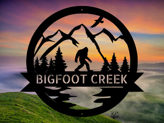 Personalize Bigfoot Metal Sign Camp Sign Christmas Gift For Him Metal Name Sign Fathers Day