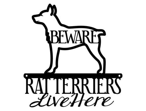 Rat Terriers Live Here Metal Sign Black Rat Terrier Terrier Dog Dog Sign Dog Gift