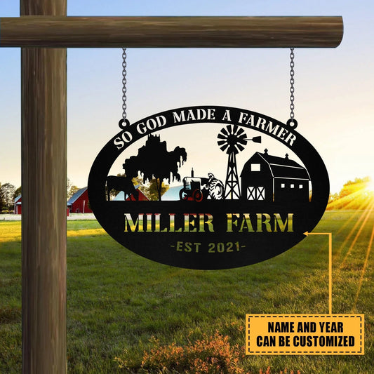 Metal Farm Sign Barn Tractor Monogram, Custom Farmhouse, Wall Decor Gift, Metal Laser Cut Metal Signs Custom Gift Ideas - 8 inches - metal sign