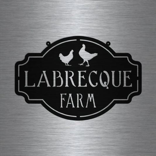 Metal Farm Sign , Chickens Personalized Family Name Metal Sign Housewarming Gift Wedding Gift - wedding detail