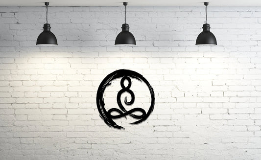 Enso Circle Buddha Metal Wall Art, Large Metal Decor, Yoga Studio Decor, Black Wall Art, Enso Circle With - metal sign