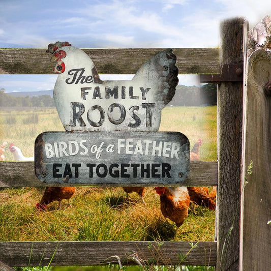 The family roost Bids of feathers Cut Metal Sign Laser Cut Metal Signs Custom Gift Ideas - 8 inches - metal sign