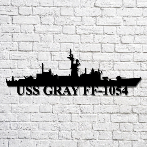 Uss Gray Ff1054 Navy Ship Metal Art, Custom Us Navy Ship Cut Metal Sign, Gift For Navy Veteran, Navy Ships Silhouette Metal Art, Navy Home Decor Laser Cut Metal Signs Custom Gift Ideas